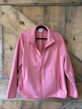 Eddie Bauer Coral Pink Full-Zip Fleece Jacket